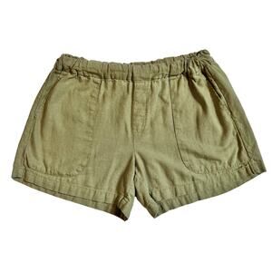 Banana Republic Shorts Women's XS Sage Green Linen Blend Pull On Elastic Waist